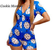 Load image into Gallery viewer, Pajama Onesie Cookie Monster
