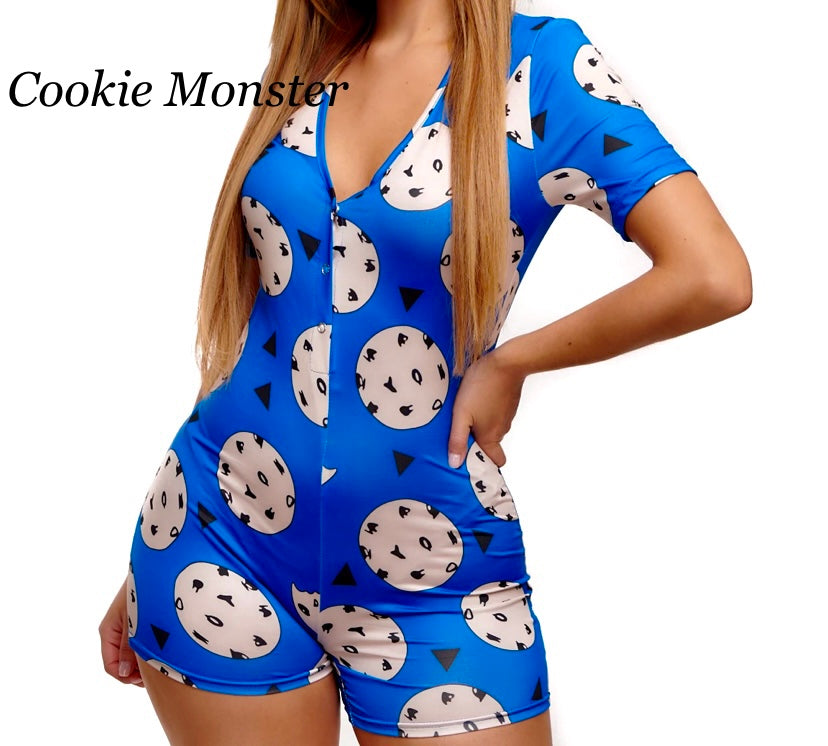 Pajama Onesie Cookie Monster
