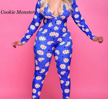 Load image into Gallery viewer, Pajama Onesie Cookie Monster 
