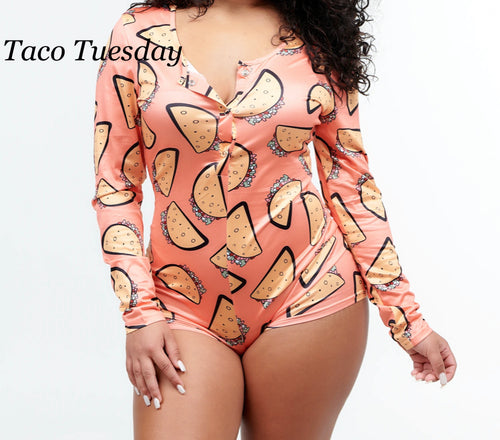 Pajama Onesie Taco Tuesday